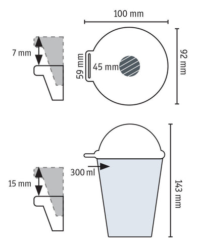 Kubek z pokrywką i otworem na słomkę, 300 ml 