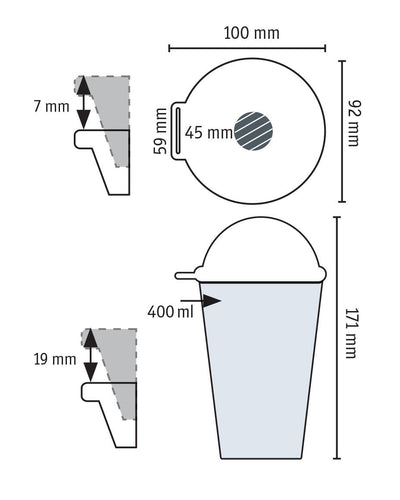 Kubek z pokrywką i otworem na słomkę, 400 ml 