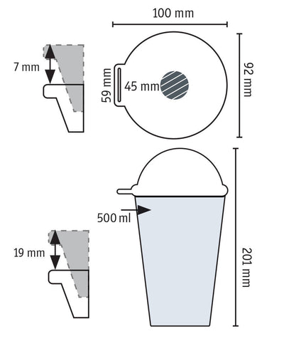 Kubek z pokrywką i otworem na słomkę, 500 ml 