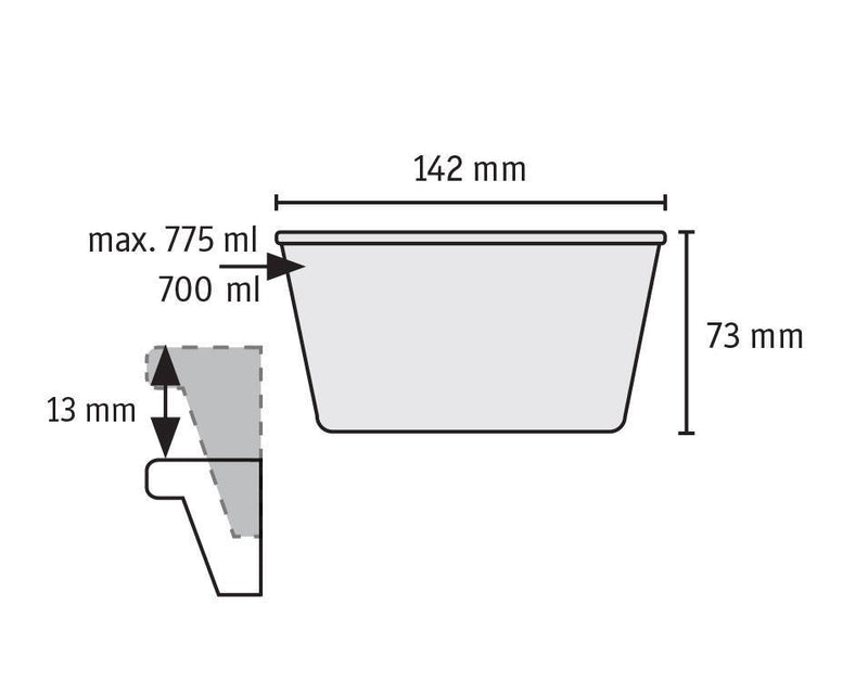 Miska do przechowywania żywności, wielorazowa, 700 ml