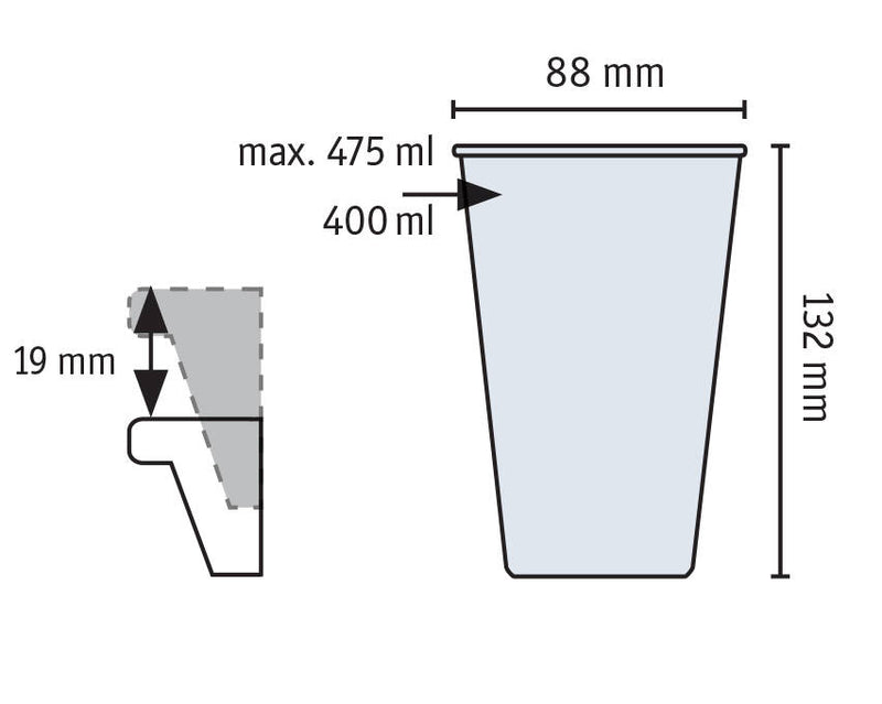 Kubek wielokrotnego użytku, 400 ml