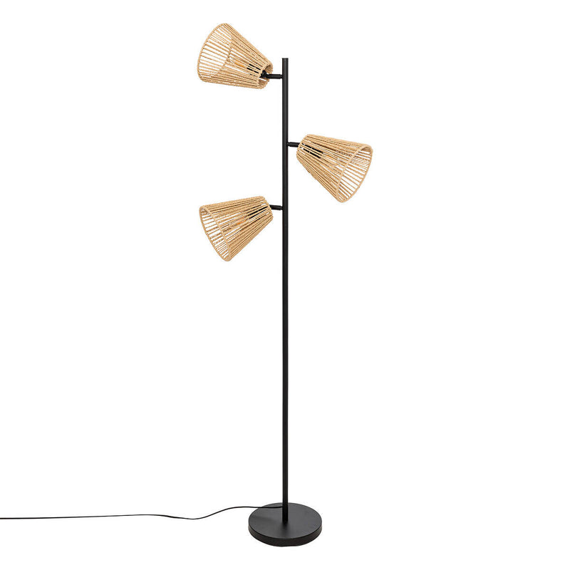 Lampa stojąca boho GIADA, 3 obrotowe klosze, 150 cm