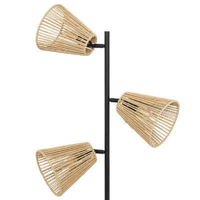 Lampa stojąca boho GIADA, 3 obrotowe klosze, 150 cm