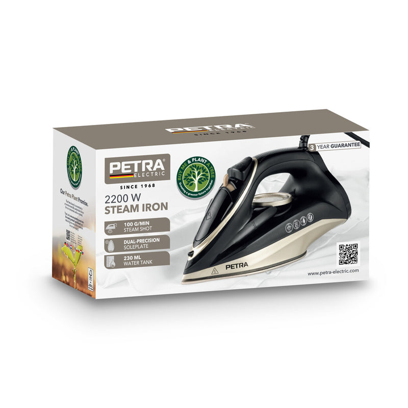 Żelazko parowe 2200 W PETRA, 100 g/min, 230 ml