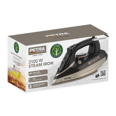 Żelazko parowe 3100 W PETRA, 200 g/min, 300 ml