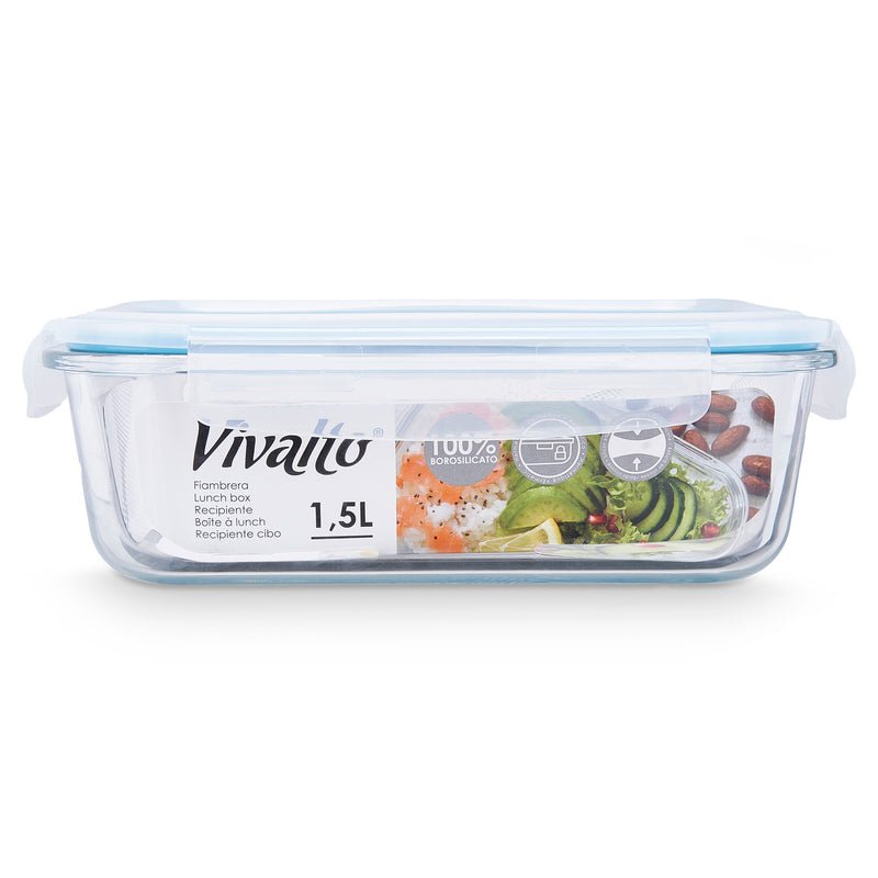 Szklany pojemnik na żywność hermetyczny LUNCH BOX, 1,5 l