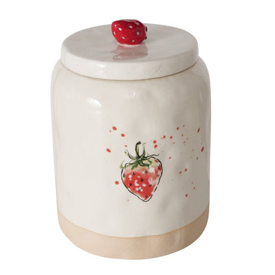 Ceramiczny pojemnik kuchenny, z pokrywką, STRAWBERRY