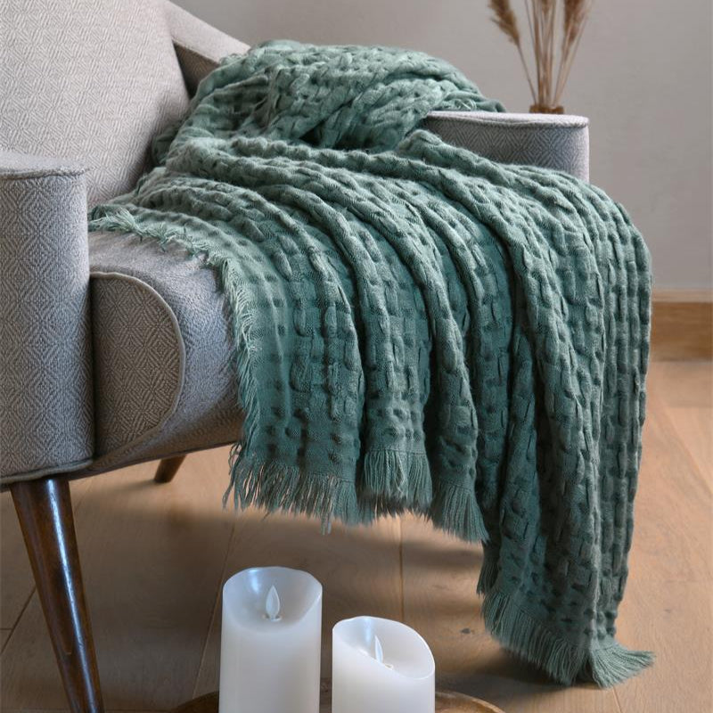 Pled ALFIE, szałwiowy, 130 x 150 cm