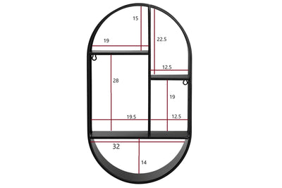 Owalna półka ścienna SIIRI, 35 x 60 cm