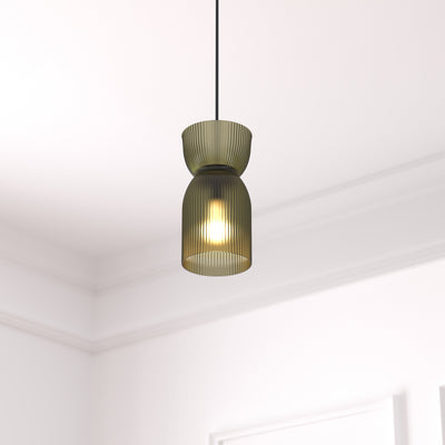 Lampa wisząca z zielonego szkła ANCEL, Ø 14 cm