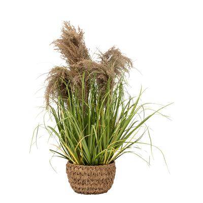 Sztuczna trawa MAXIME w doniczce z plecionki, 80 cm