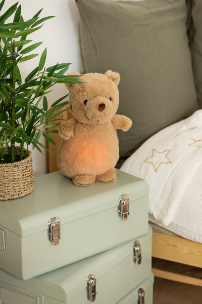 Lampka nocna dla dzieci MARRON pluszowy miś na baterie, wys. 27 cm