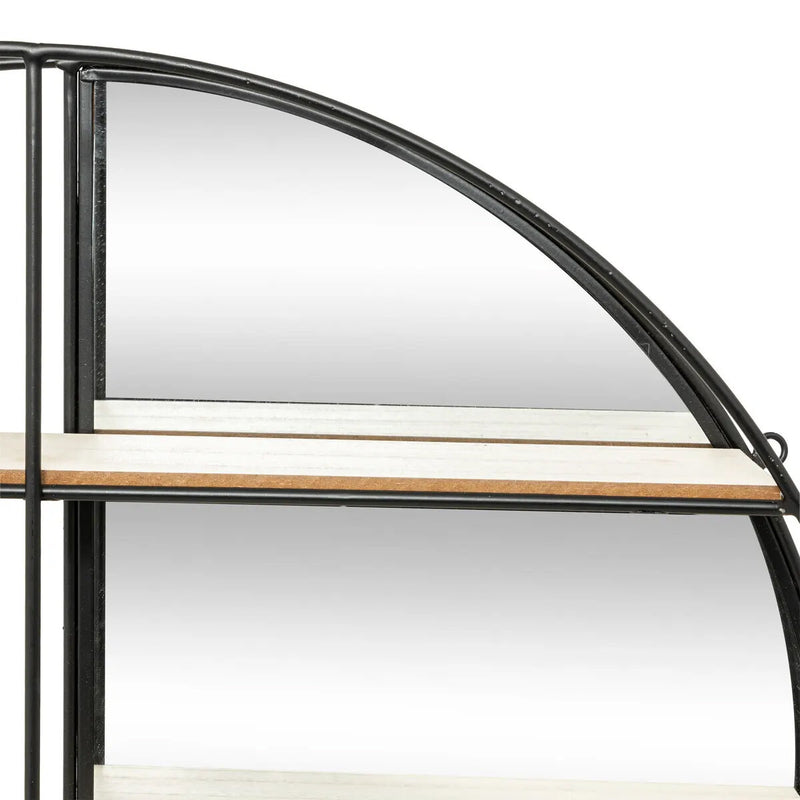 Okrągła półka wisząca z lustrem ZINA, Ø 56 cm