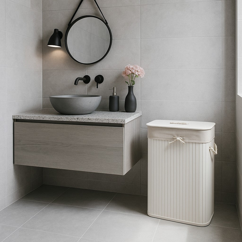 Bambusowy kosz na pranie ZORA, 72 l