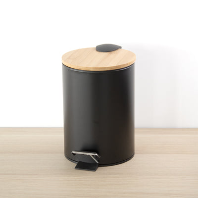 Kosz łazienkowy z bambusem ZETRU, 3 l