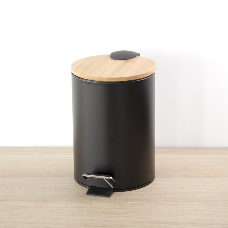 Kosz łazienkowy z bambusem ZETRU, 3 l