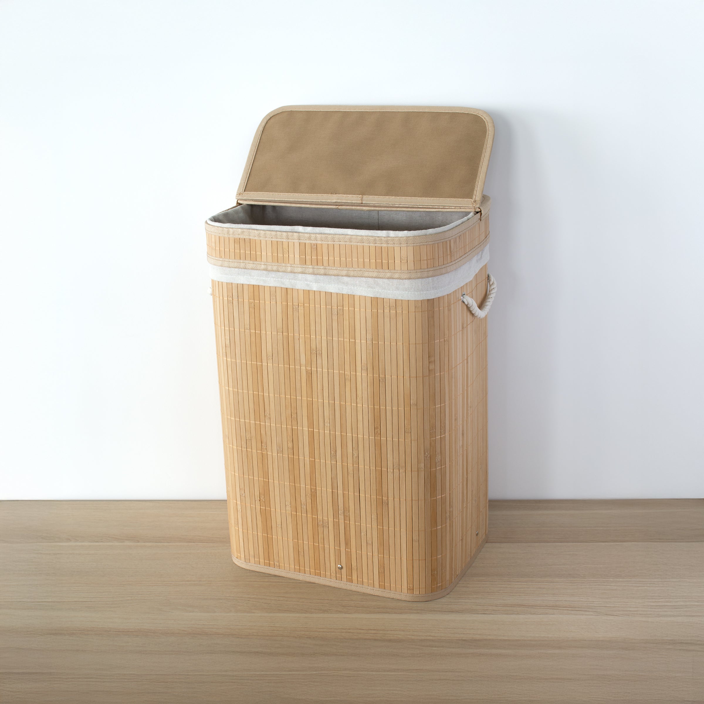 Bambusowy kosz na pranie z pokrywą LUVA, 80 l