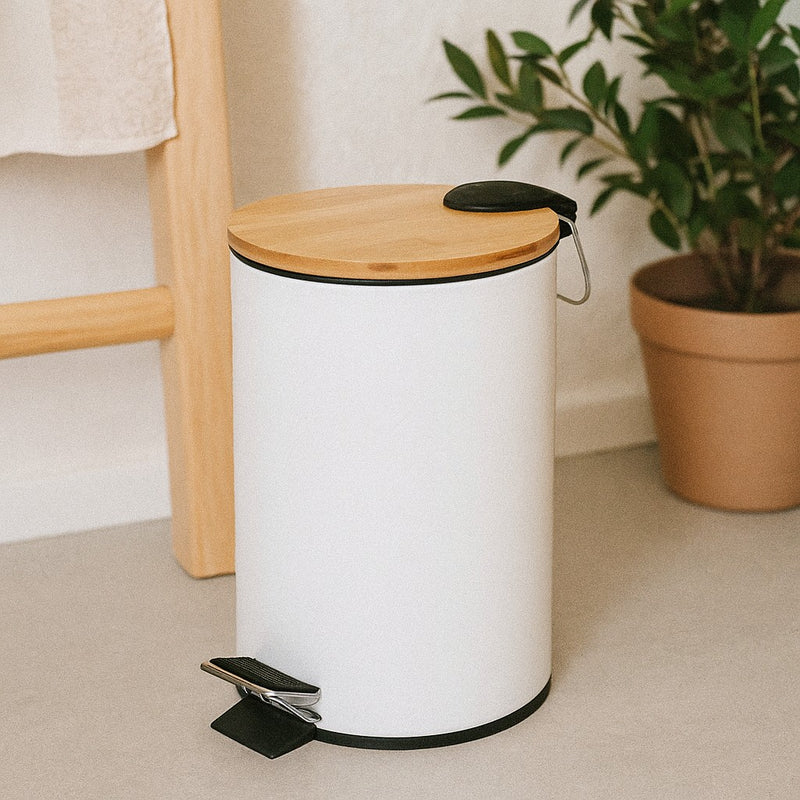 Kosz łazienkowy z bambusem ZETRU, 3 l