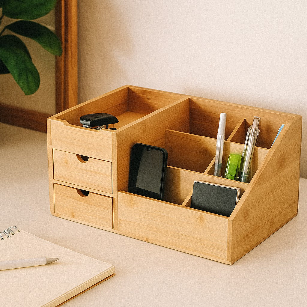 Bambusowy organizer z szaufladami SOLA