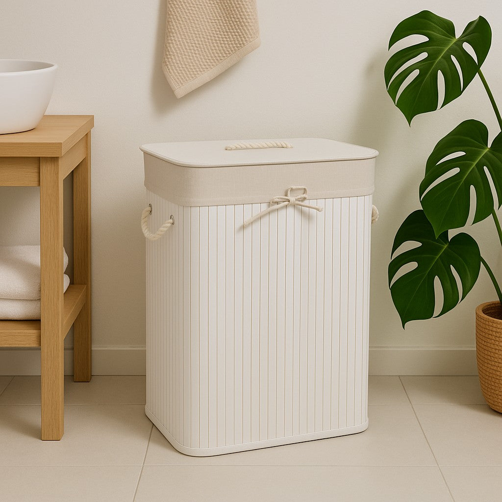 Bambusowy kosz na pranie ZORA, 72 l