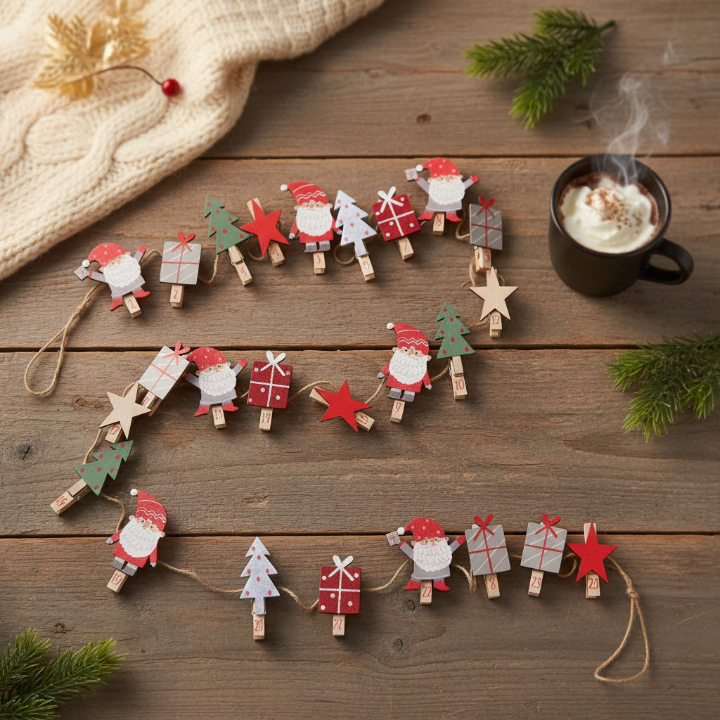 Kalendarz adwentowy z klamerkami MONTI