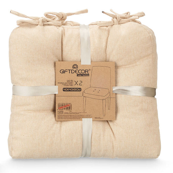 Poduszki na krzesło z pikowaniem i troczkami, 40 × 40 cm