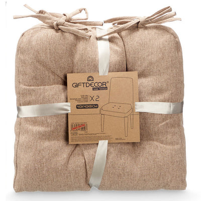 Poduszki na krzesło z pikowaniem i troczkami, 40 × 40 cm