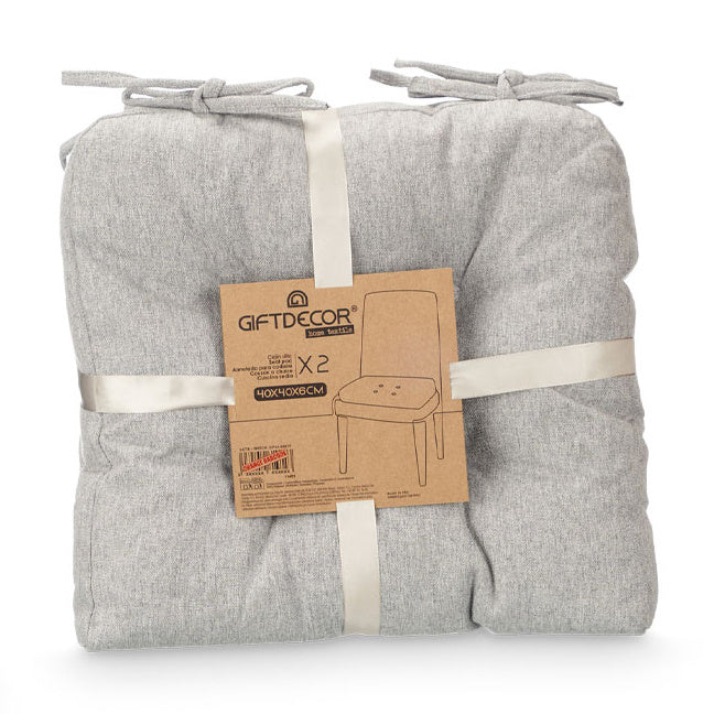 Poduszki na krzesło z pikowaniem i troczkami, 40 × 40 cm