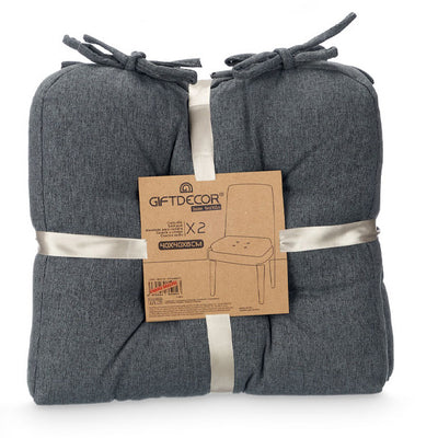 Poduszki na krzesło z pikowaniem i troczkami, 40 × 40 cm