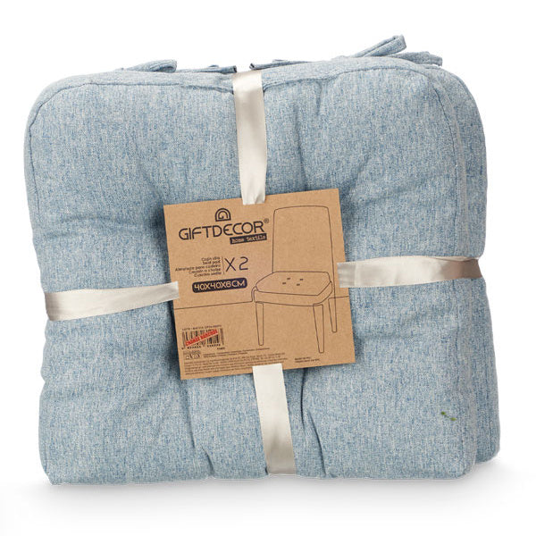 Poduszki na krzesło z pikowaniem i troczkami, 40 × 40 cm