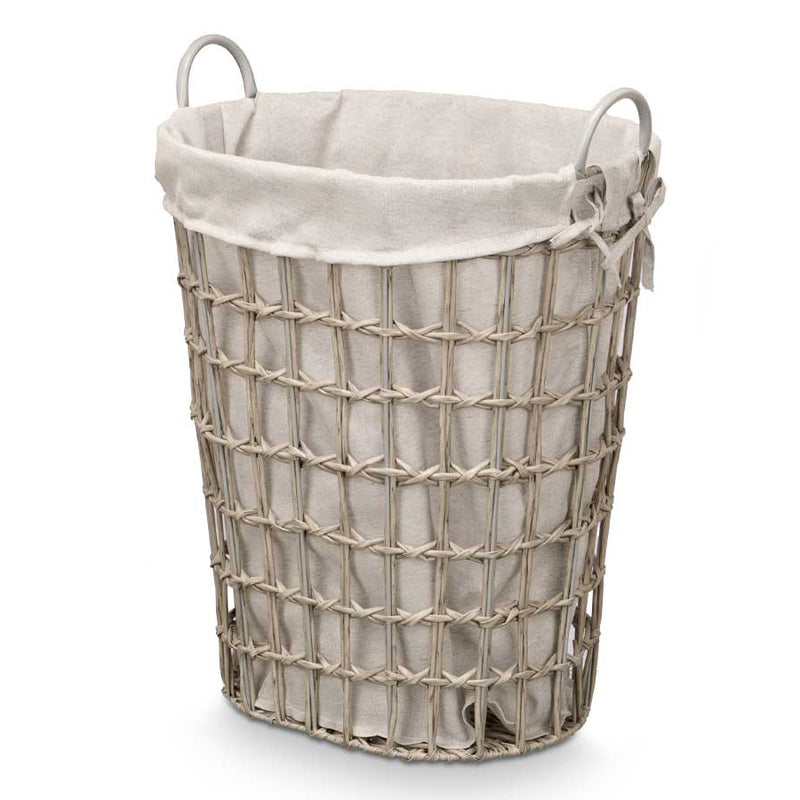 Kosz na pranie z materiałowym wkładem i uchwytami, 58 cm