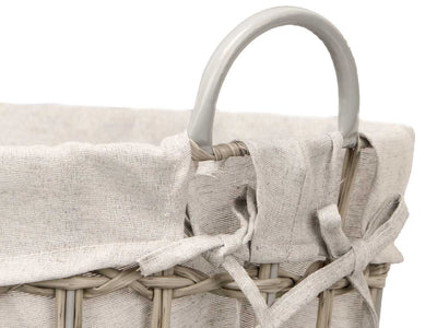 Kosz na pranie z materiałowym wkładem i uchwytami, 58 cm