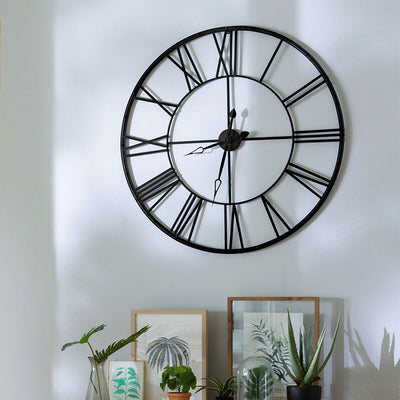 OUTLET Zegar na ścianę Ø 70 cm, metalowy z cyframi rzymskimi, Atmosphera