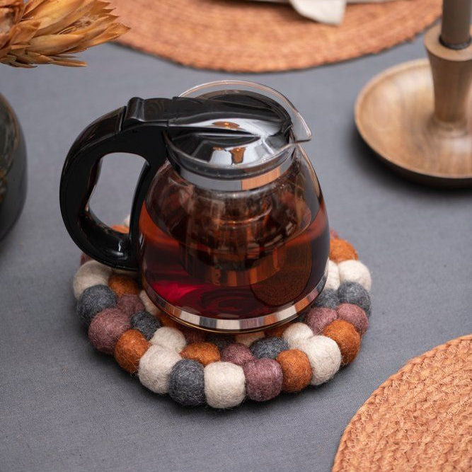 Dekoracyjna podkładka z kulek wełnianych PIHLA, Ø 20 cm