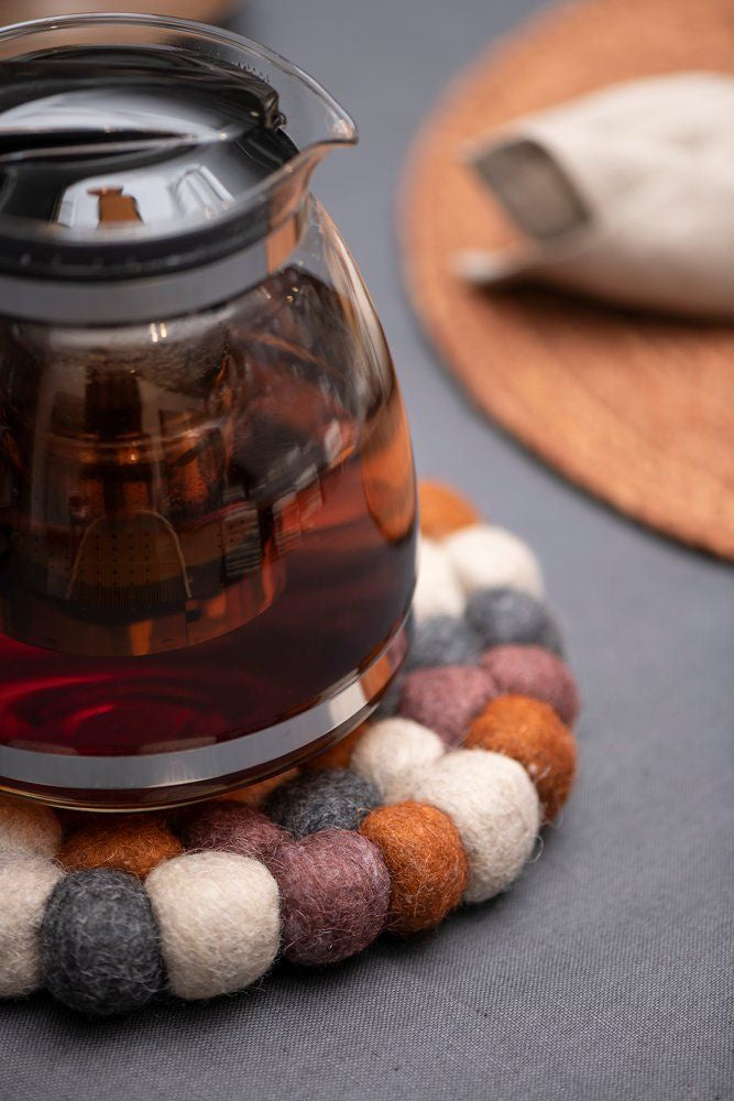 Dekoracyjna podkładka z kulek wełnianych PIHLA, Ø 20 cm