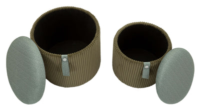 Zestaw puf ze schowkiem BOLZANO, Ø 38 cm, Ø 32 cm