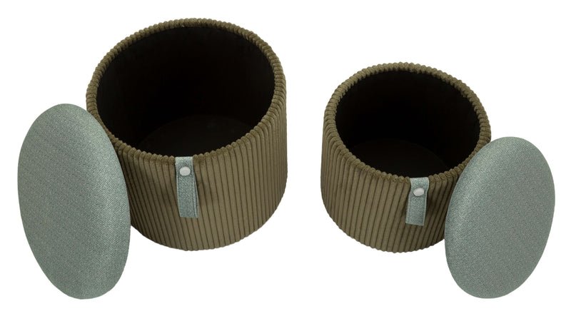 Zestaw puf ze schowkiem BOLZANO, Ø 38 cm, Ø 32 cm