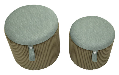 Zestaw puf ze schowkiem BOLZANO, Ø 38 cm, Ø 32 cm