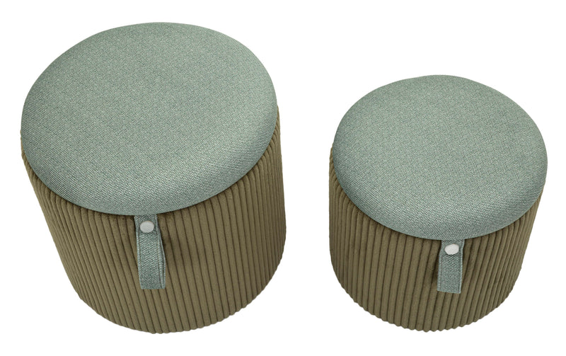 Zestaw puf ze schowkiem BOLZANO, Ø 38 cm, Ø 32 cm