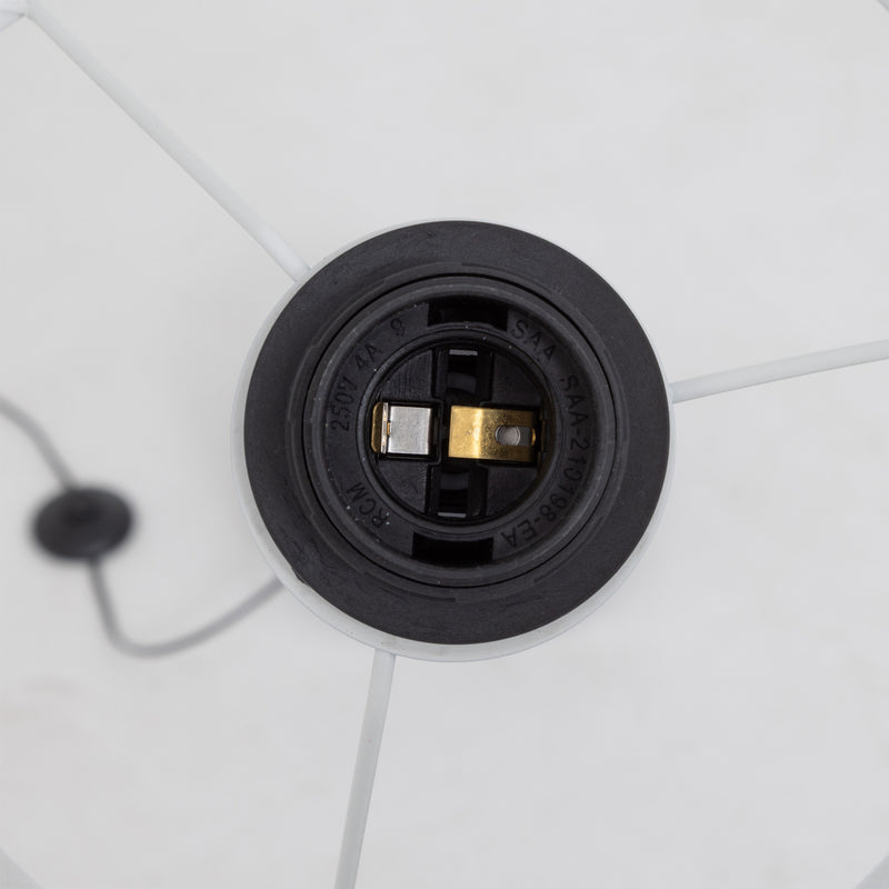 Lampka stojąca do salonu TOBIE z bawełnianym abażurem, Ø 37 x 150 cm