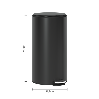 Kosz na śmieci metalowy DELTA, z neutralizatorem zapachów, 30 l