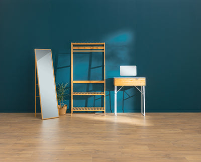 Duże lustro stojące w bambusowej ramie, 41 x 160 cm