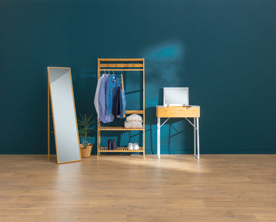 Duże lustro stojące w bambusowej ramie, 41 x 160 cm