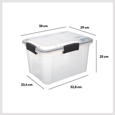 Pojemnik plastikowy z pokrywą PROTECT, 18 l