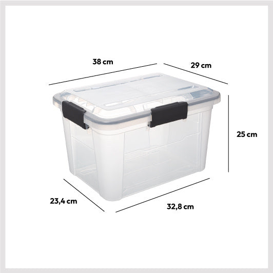 Pojemnik plastikowy z pokrywą PROTECT, 18 l