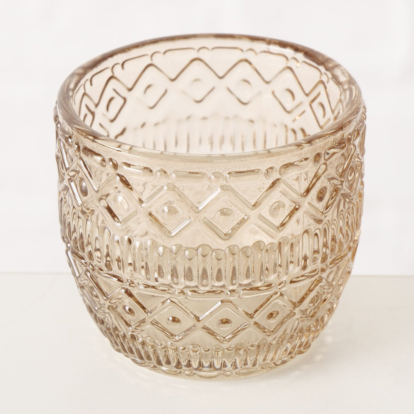 Zestaw szklanych dekoracji CHERIN, świeczniki i wazon