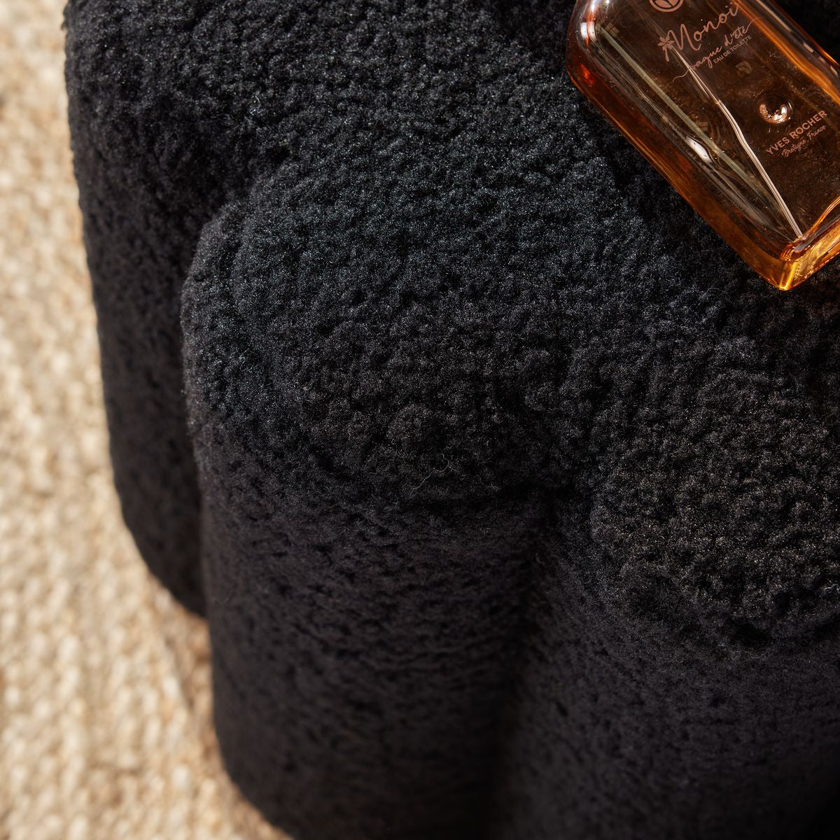 Pufa dekoracyjna bouclé, 38 x 40 cm, MOKA