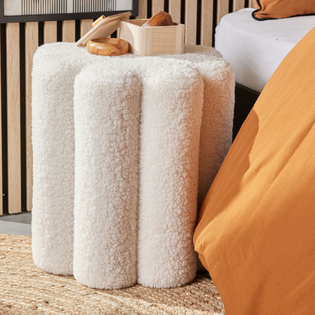 Pufa dekoracyjna bouclé, 38 x 40 cm, MOKA