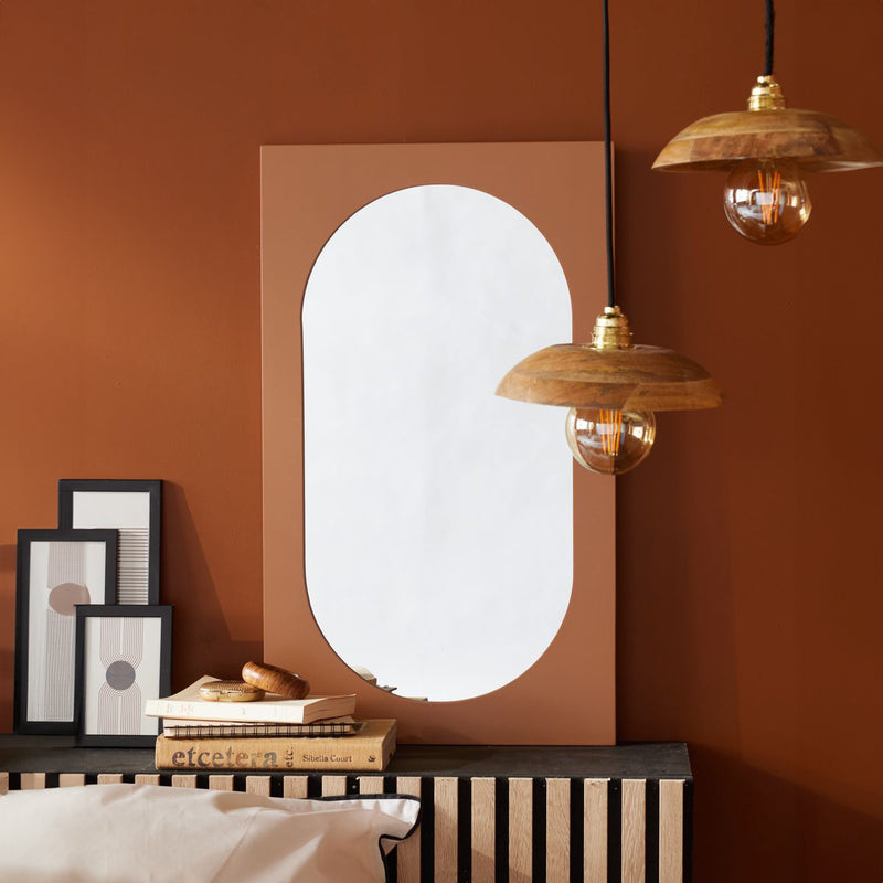 Lustro owalne z pogrubioną ramą, 43 x 73 cm, MOKA