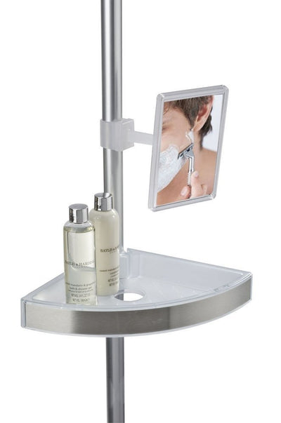 OUTLET Półka łazienkowa narożna  Premium Edge, 3 poziomy, lusterko, teleskopowa, WENKO